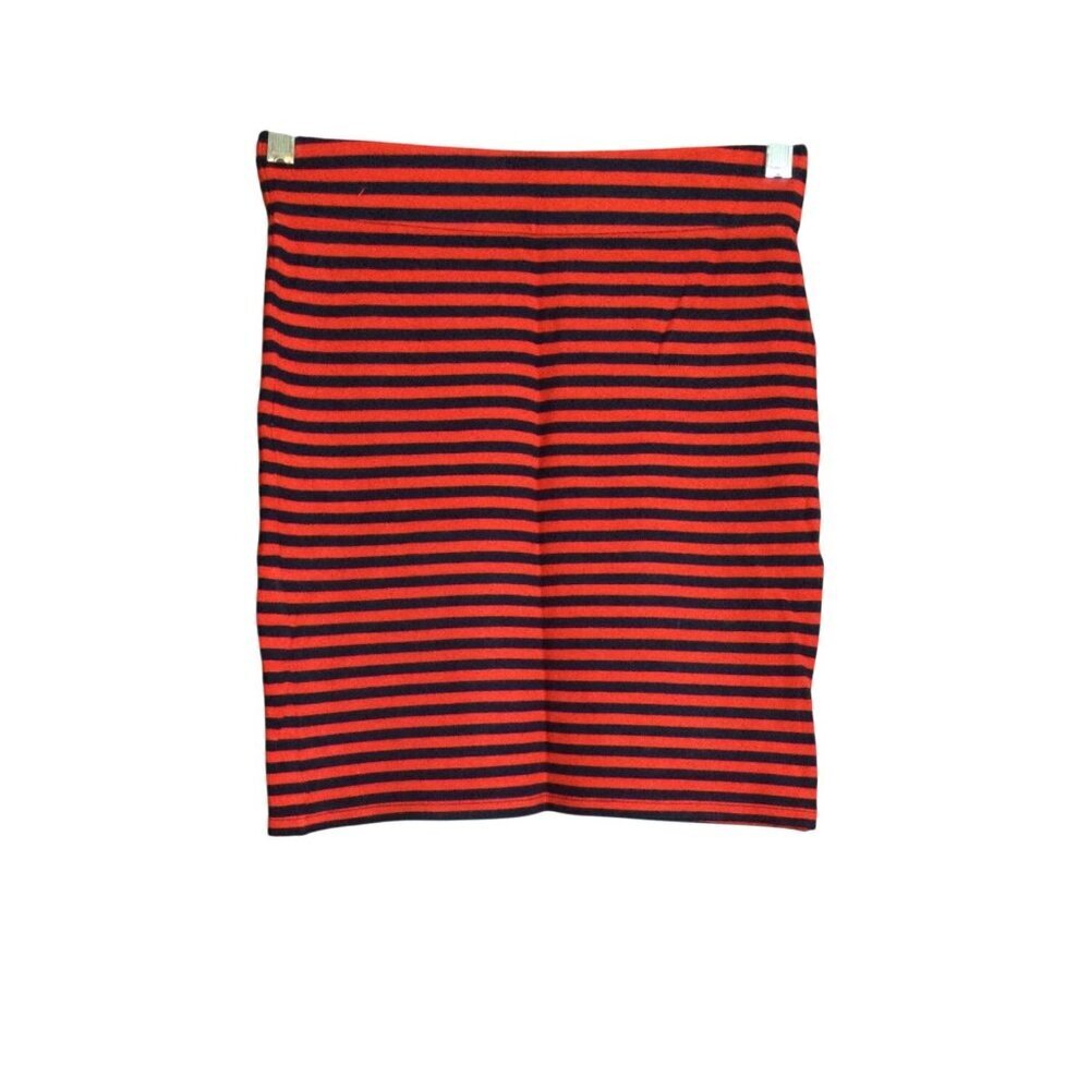 Madewell Striped Red & Navy Mini Skirt Size S Pull On Old Money Preppy